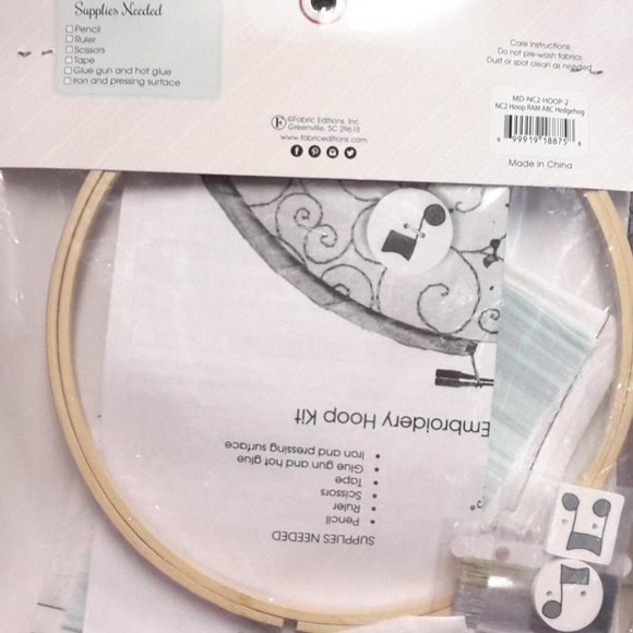 Embroidery Hoop KIT, H is For Hedgehog, 8" Picture DIY by Needle Creations New - Picture 10 of 10